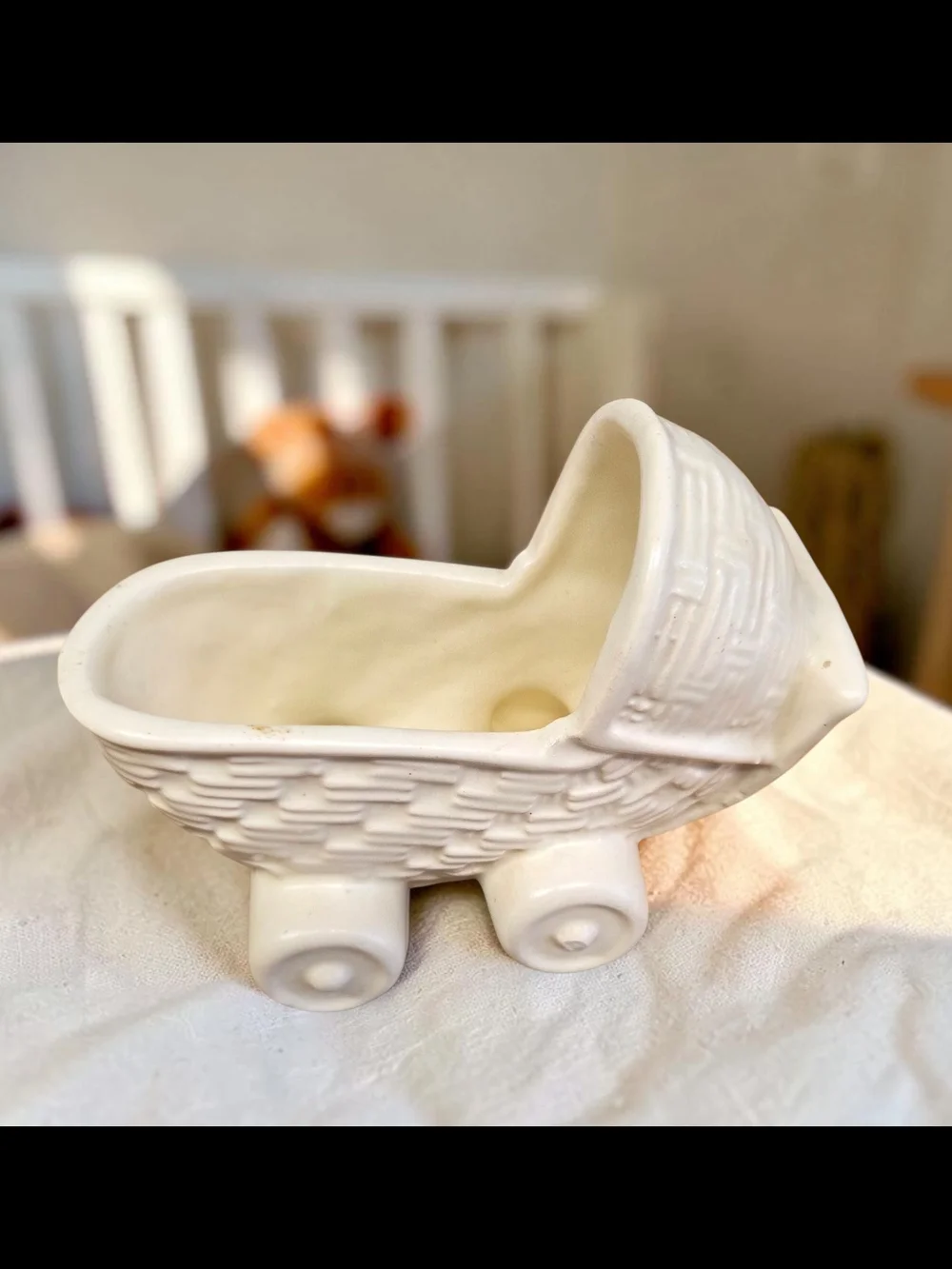 Vintage Haeger Ceramic Baby Carriage Planter